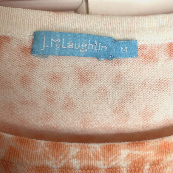 J. MCLAUGHLIN Women's Ombre Orange Leopard Sweater Size M Cotton Modal Blend - Picture 9 of 11